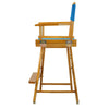 24'' Director's Chair Honey Oak Frame-Turquoise Canvas - Casual Home