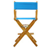 24'' Director's Chair Honey Oak Frame-Turquoise Canvas - Casual Home