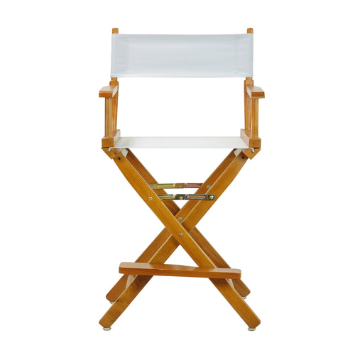 24'' Director's Chair Honey Oak Frame-White Canvas - Casual Home