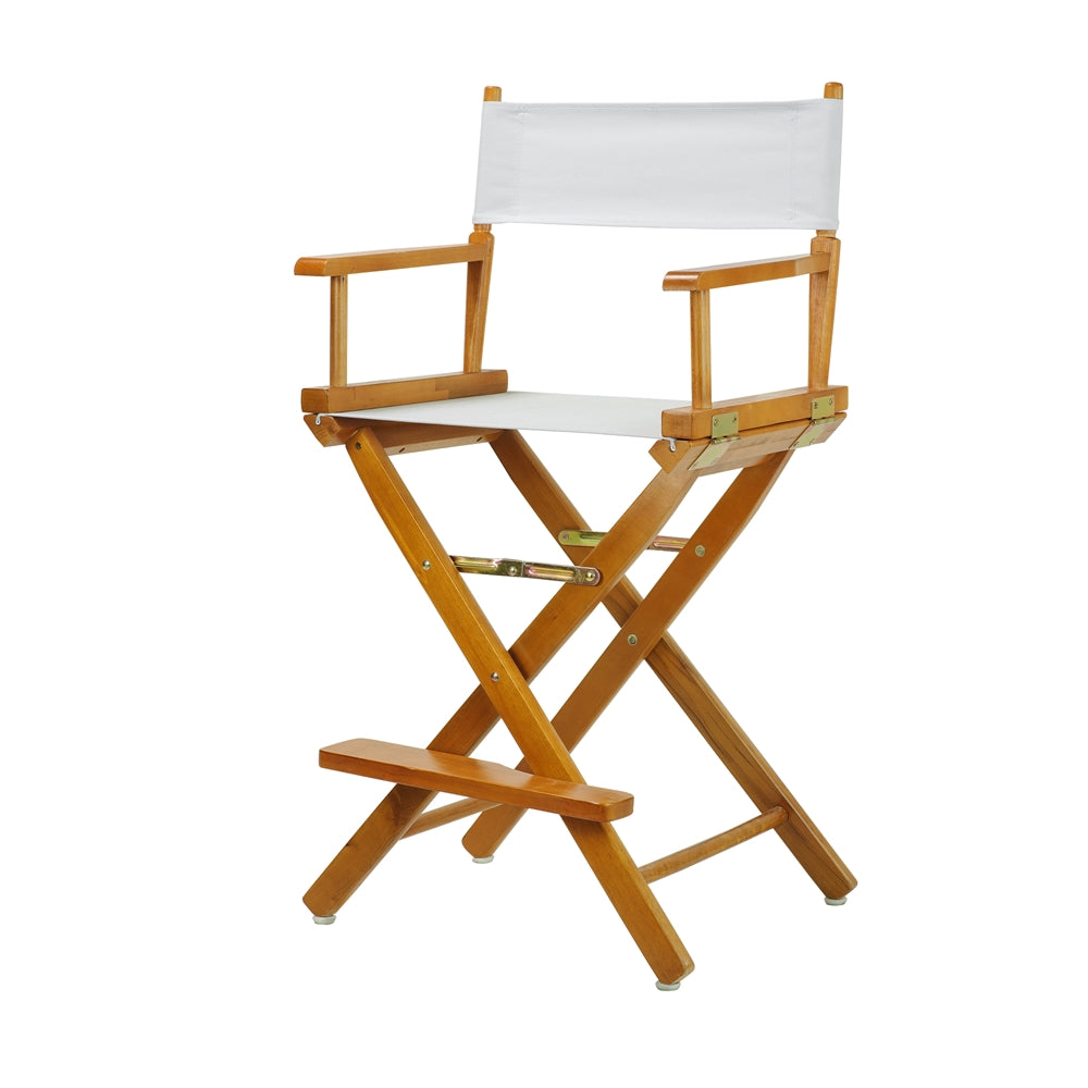 24'' Director's Chair Honey Oak Frame-White Canvas - Casual Home