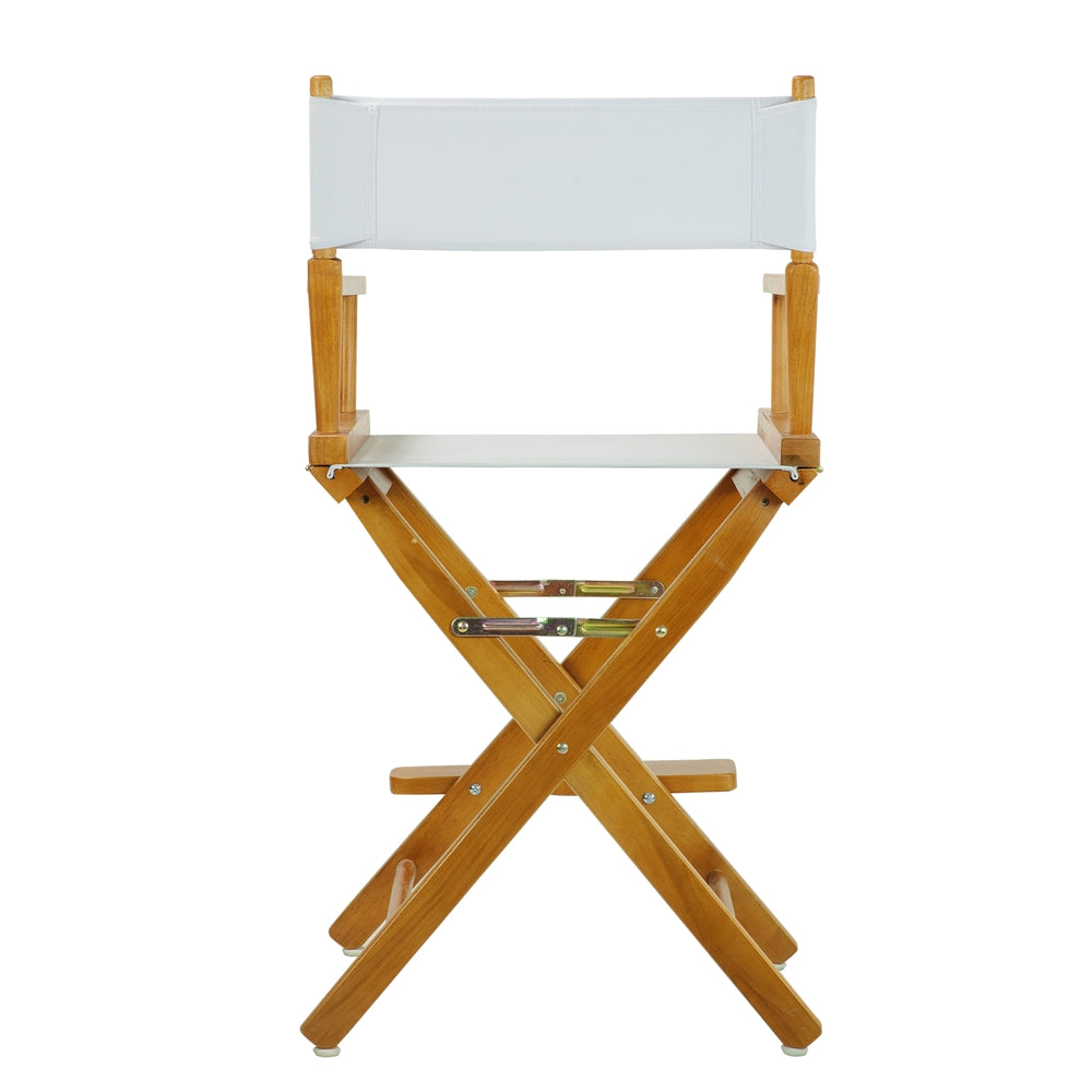 24'' Director's Chair Honey Oak Frame-White Canvas - Casual Home