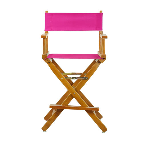 24'' Director's Chair Honey Oak Frame-Magenta Canvas - Casual Home
