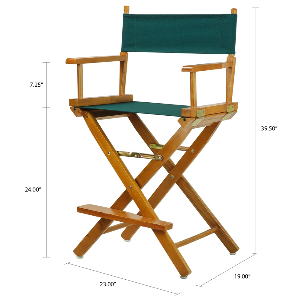 24'' Director's Chair Honey Oak Frame-Hunter Green Canvas - Casual Home