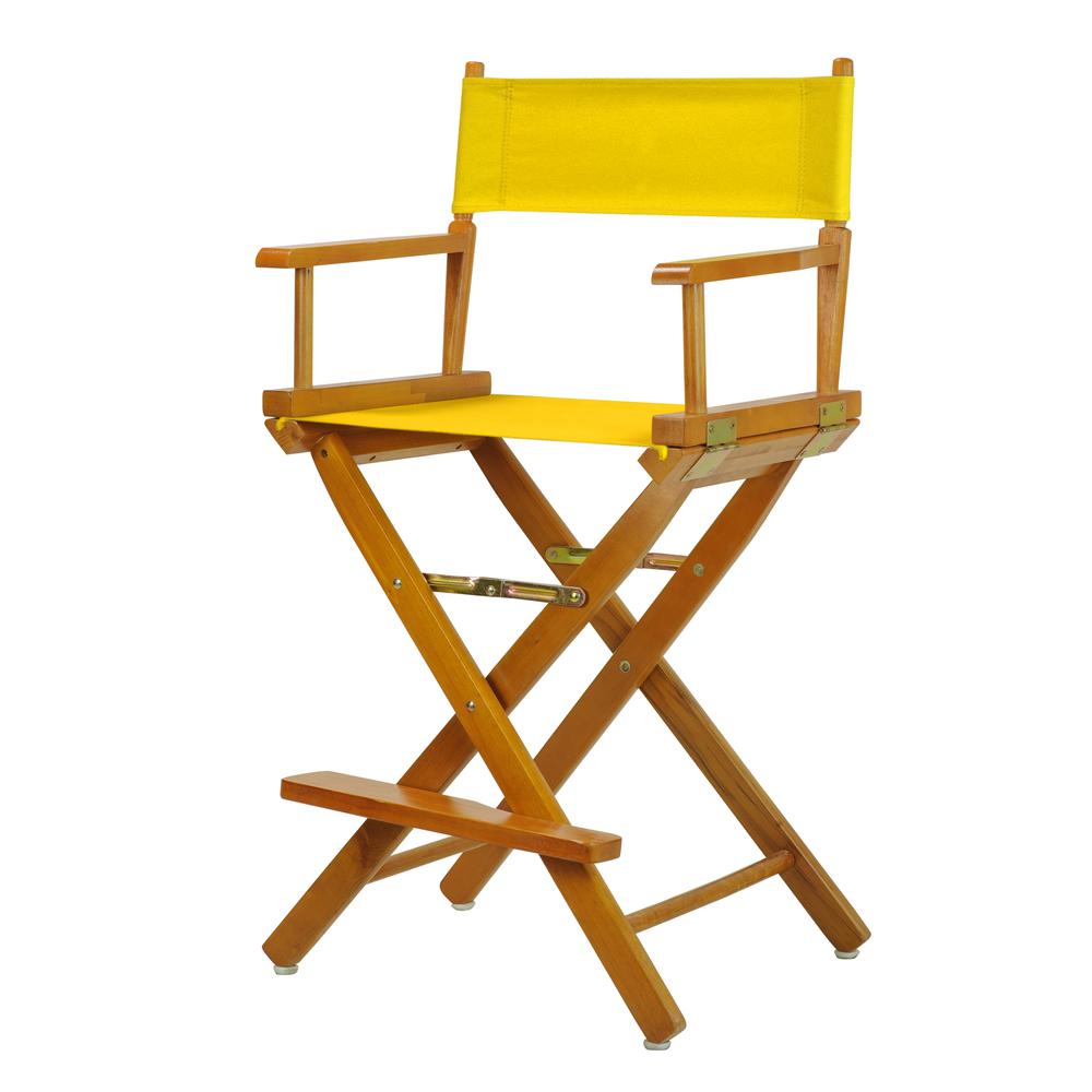 24'' Director's Chair Honey Oak Frame-Gold Canvas - Casual Home