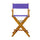 24'' Director's Chair Honey Oak Frame-Purple Canvas - Casual Home