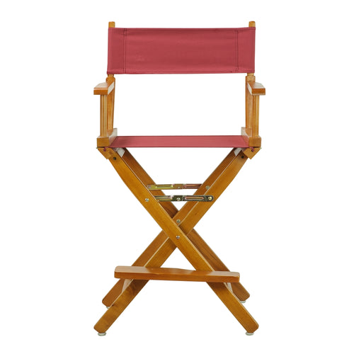 24'' Director's Chair Honey Oak Frame-Burgundy Canvas - Casual Home
