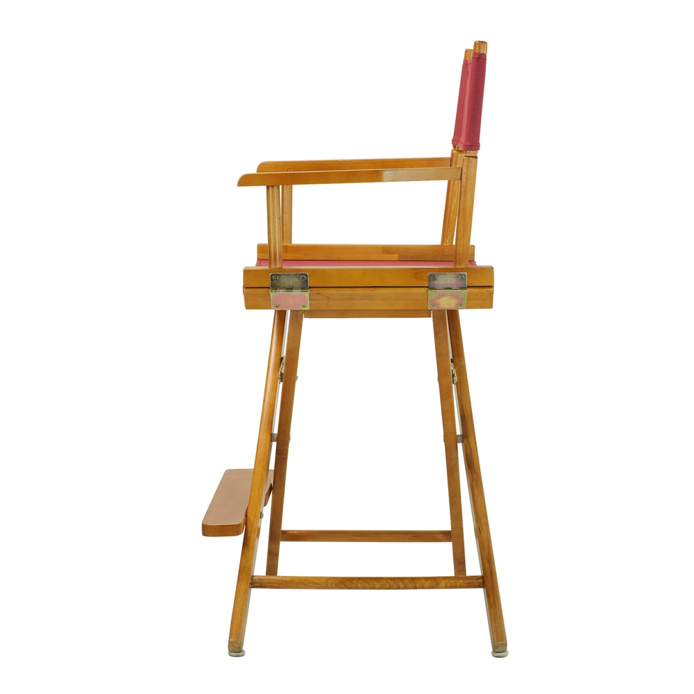 24'' Director's Chair Honey Oak Frame-Burgundy Canvas - Casual Home