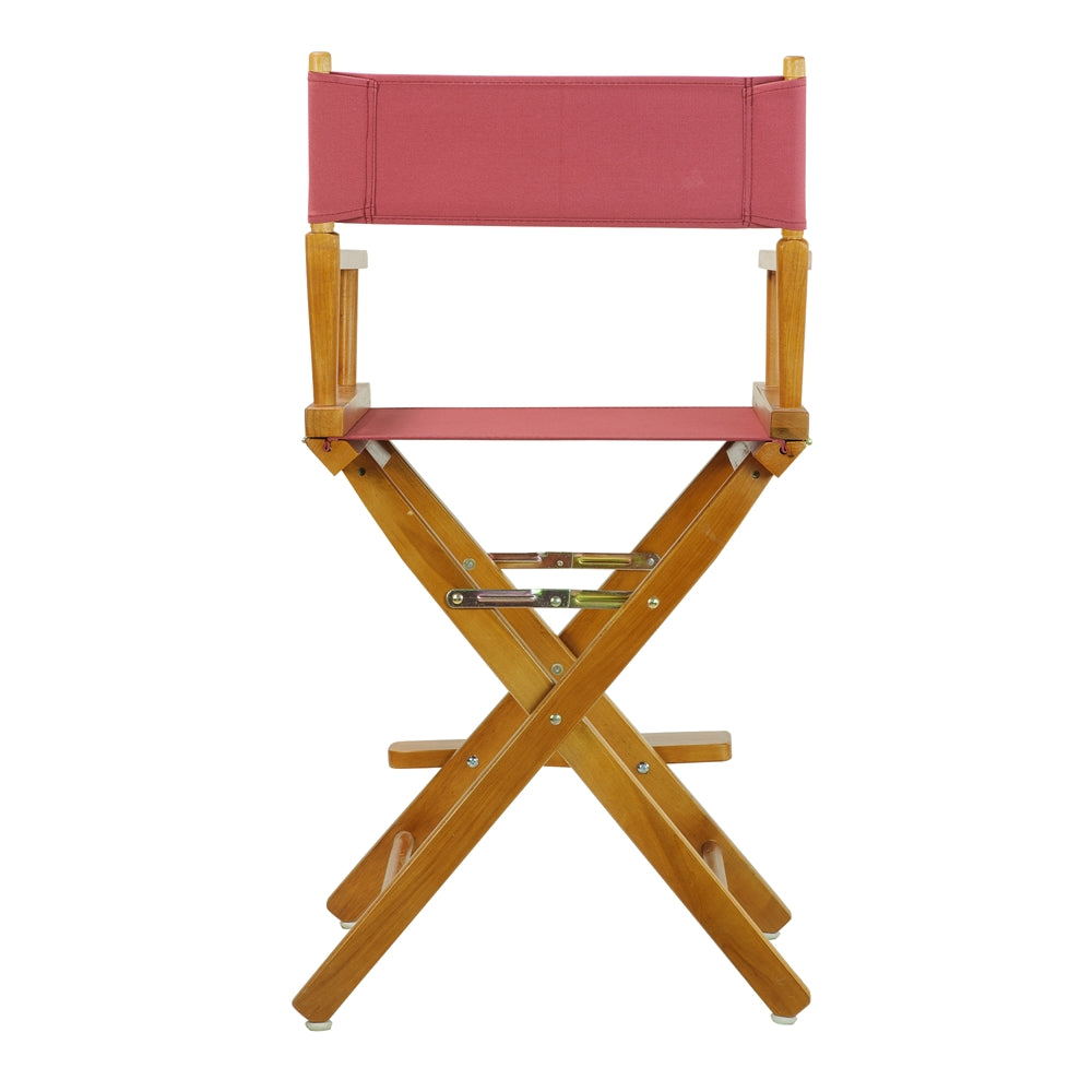 24'' Director's Chair Honey Oak Frame-Burgundy Canvas - Casual Home