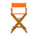24'' Director's Chair Honey Oak Frame-Tangerine Canvas - Casual Home