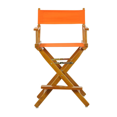 24'' Director's Chair Honey Oak Frame-Tangerine Canvas - Casual Home