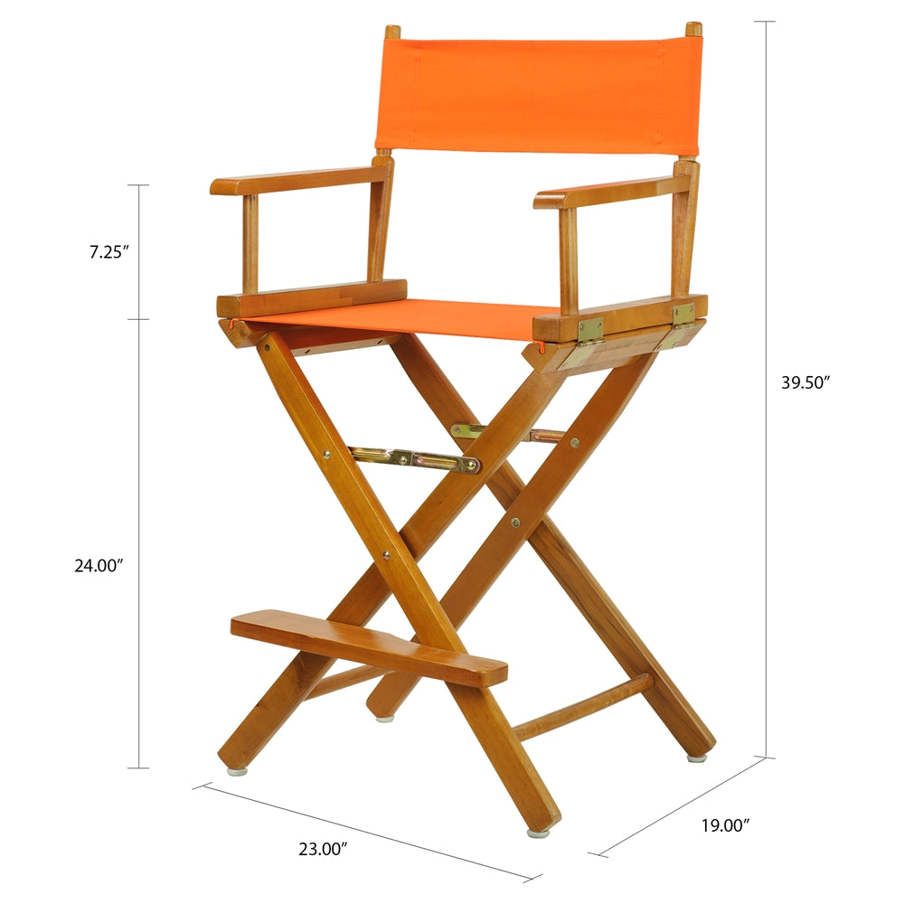 24'' Director's Chair Honey Oak Frame-Tangerine Canvas - Casual Home