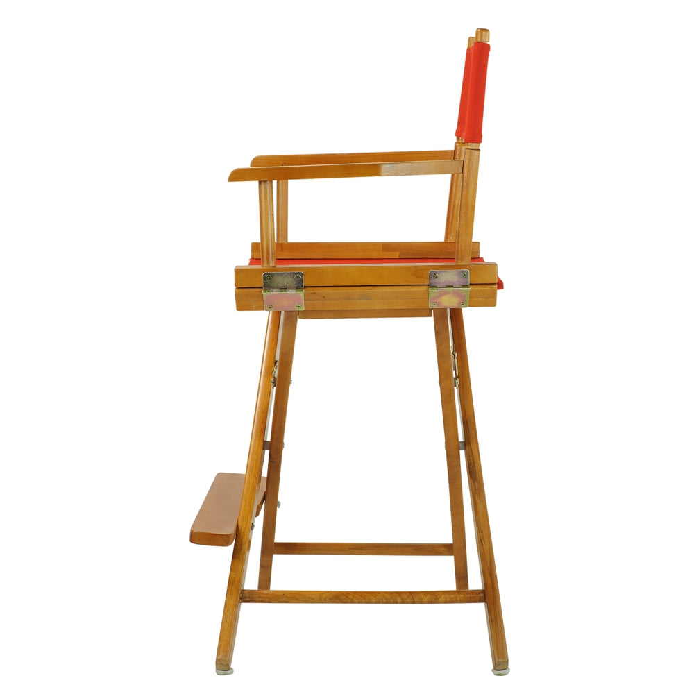 24'' Director's Chair Honey Oak Frame-Red Canvas - Casual Home