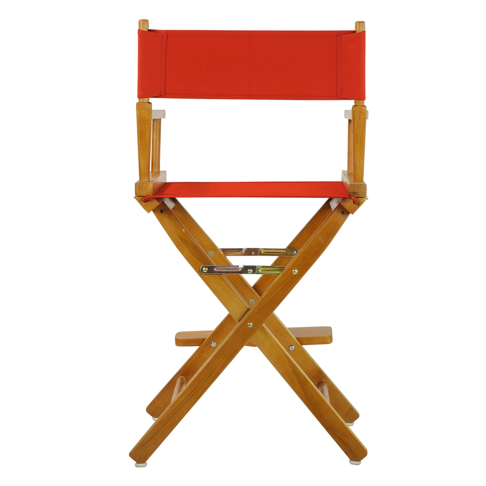 24'' Director's Chair Honey Oak Frame-Red Canvas - Casual Home