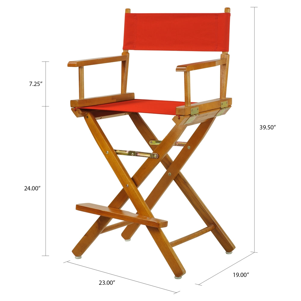 24'' Director's Chair Honey Oak Frame-Red Canvas - Casual Home