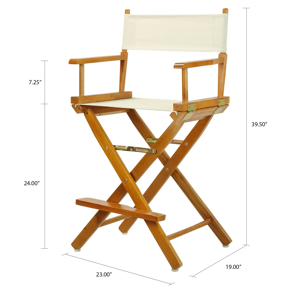 24'' Director's Chair Honey Oak Frame-Natural/Wheat Canvas - Casual Home