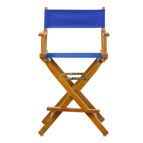 24'' Director's Chair Honey Oak Frame-Royal Blue Canvas - Casual Home