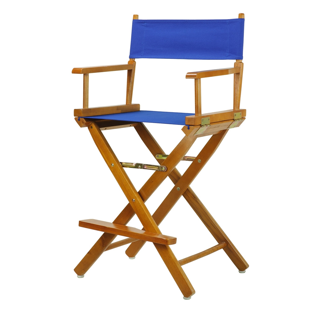 24'' Director's Chair Honey Oak Frame-Royal Blue Canvas - Casual Home