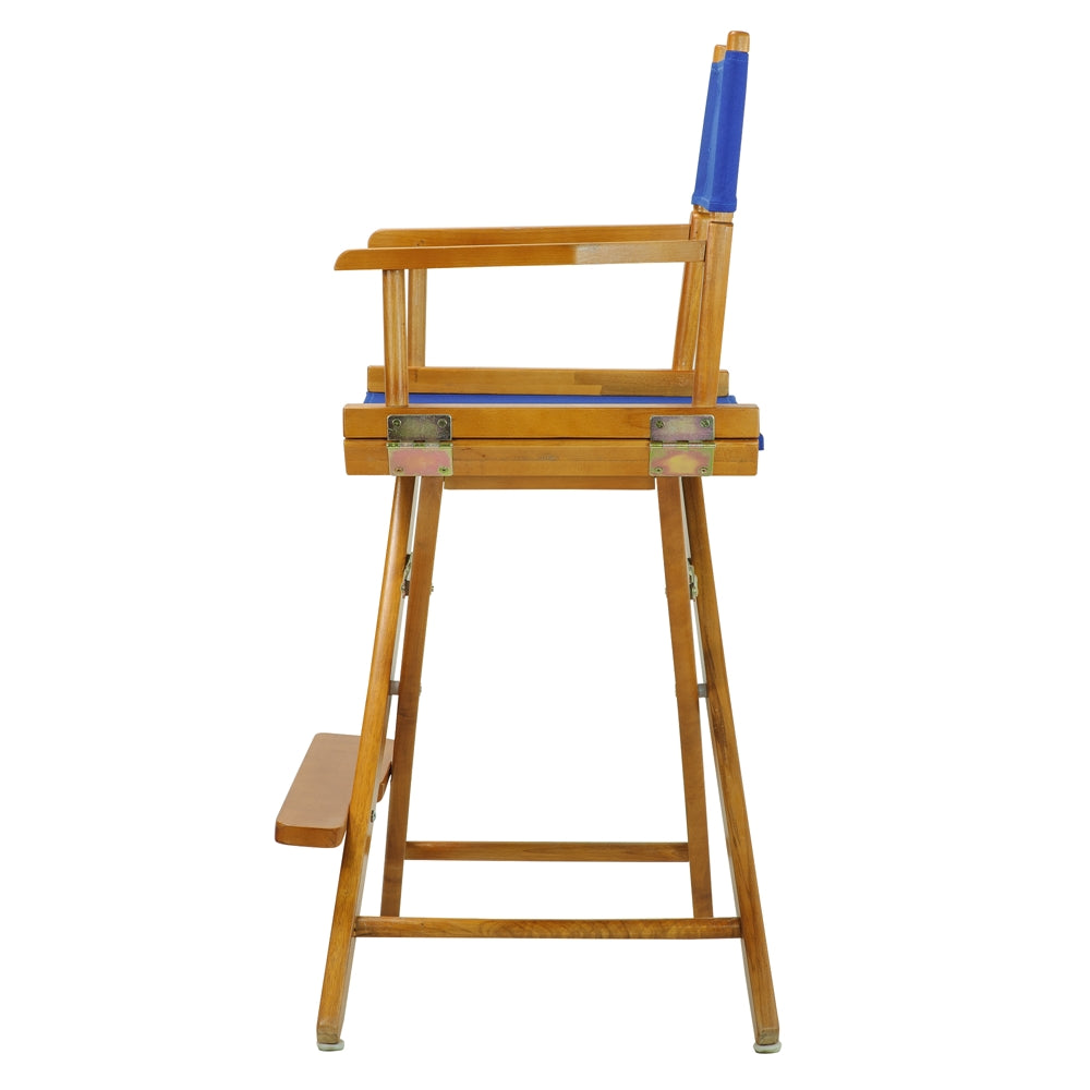 24'' Director's Chair Honey Oak Frame-Royal Blue Canvas - Casual Home