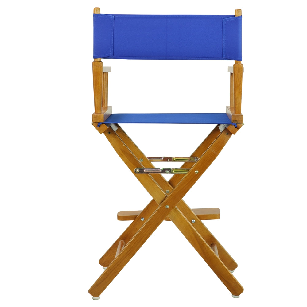 24'' Director's Chair Honey Oak Frame-Royal Blue Canvas - Casual Home