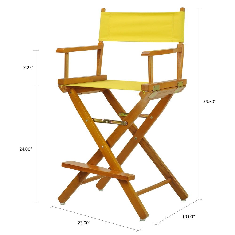 24'' Director's Chair Honey Oak Frame-Royal Blue Canvas - Casual Home