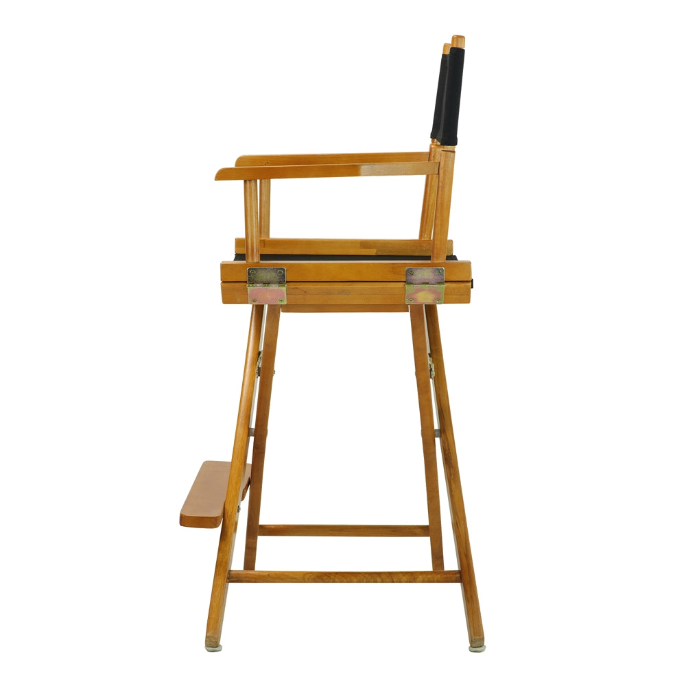 24'' Director's Chair Honey Oak Frame-Black Canvas - Casual Home