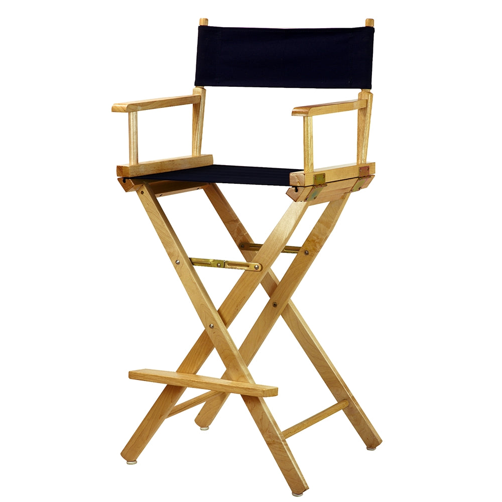 30'' Director's Chair Natural Frame-Navy Blue Canvas - Casual Home