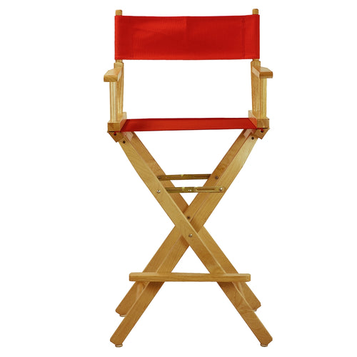 30'' Director's Chair Natural Frame-Red Canvas - Casual Home