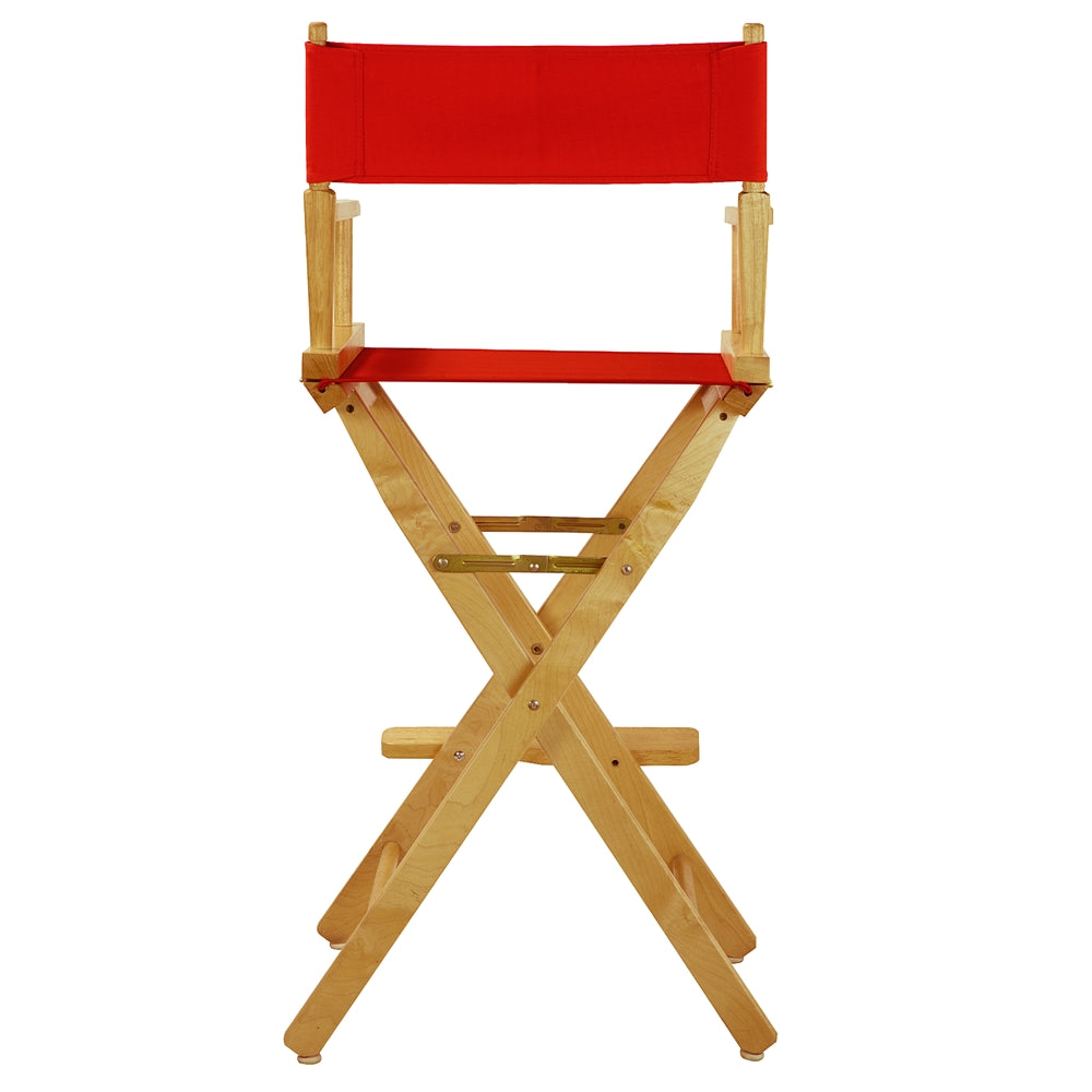 30'' Director's Chair Natural Frame-Red Canvas - Casual Home