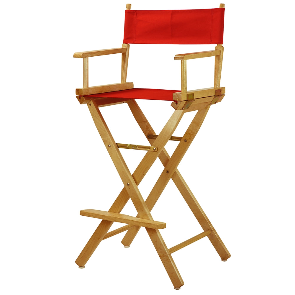 30'' Director's Chair Natural Frame-Red Canvas - Casual Home