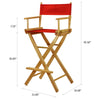 30'' Director's Chair Natural Frame-Red Canvas - Casual Home