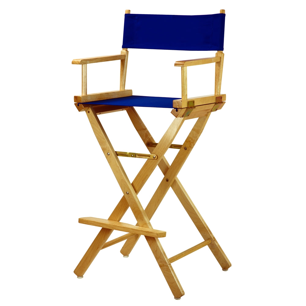 30'' Director's Chair Natural Frame-Royal Blue Canvas - Casual Home
