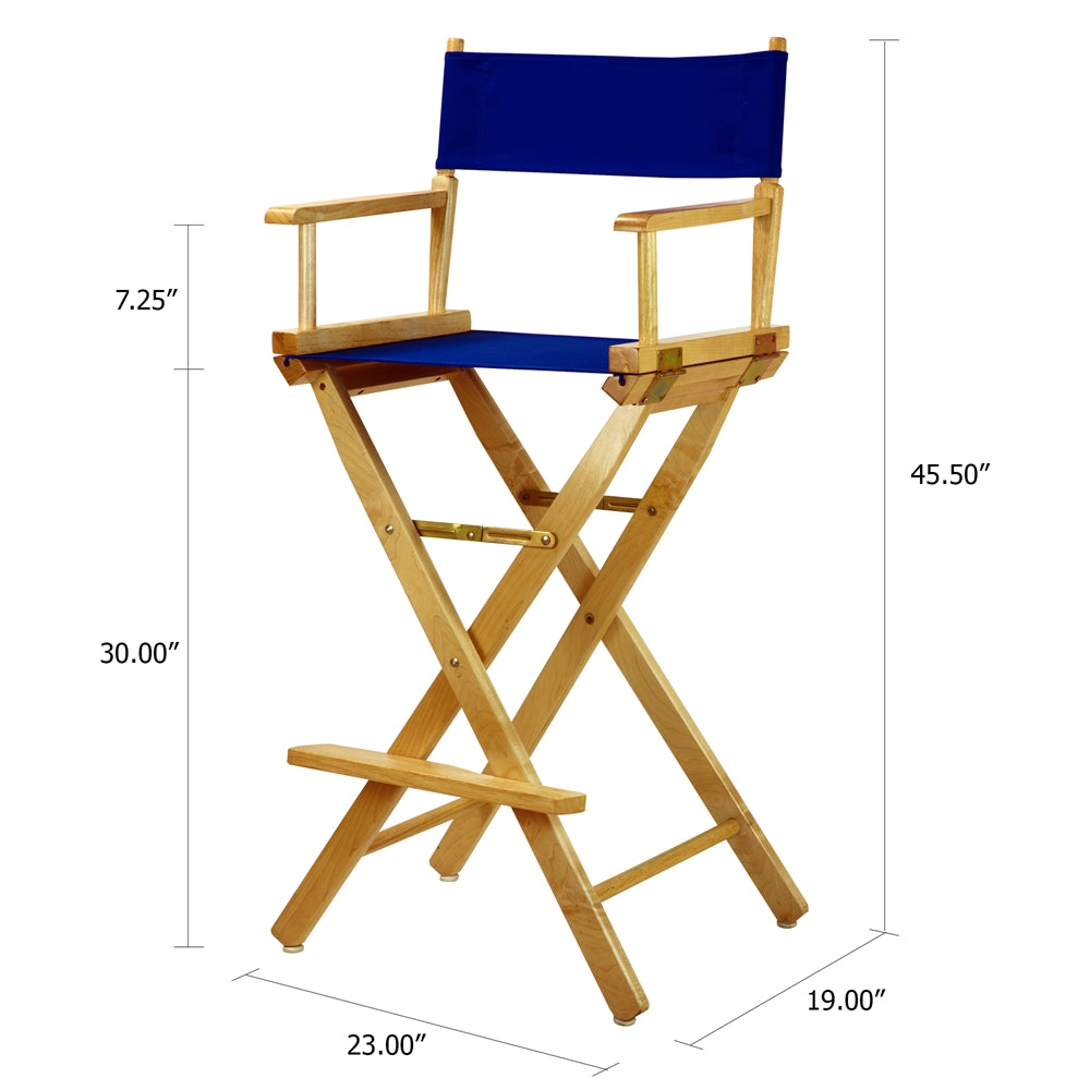 30'' Director's Chair Natural Frame-Royal Blue Canvas - Casual Home