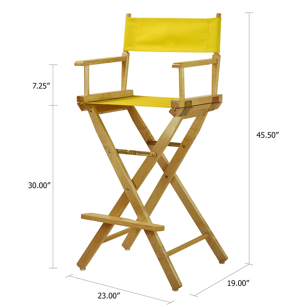 30'' Director's Chair Natural Frame-Yellow Canvas - Casual Home