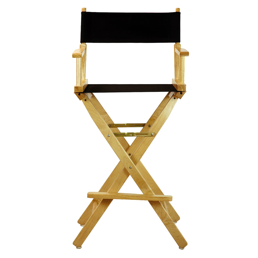 30'' Director's Chair Natural Frame-Black Canvas - Casual Home