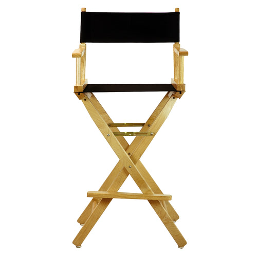30'' Director's Chair Natural Frame-Black Canvas - Casual Home