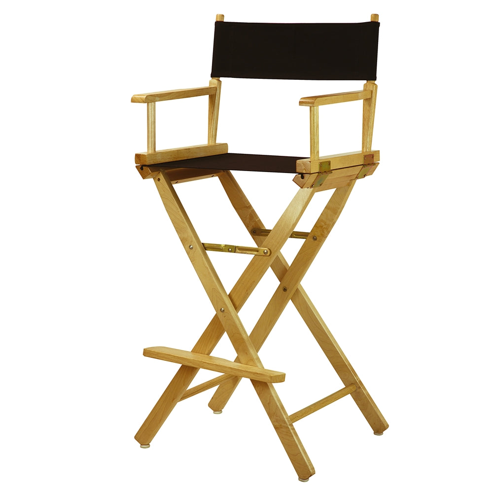 30'' Director's Chair Natural Frame-Black Canvas - Casual Home