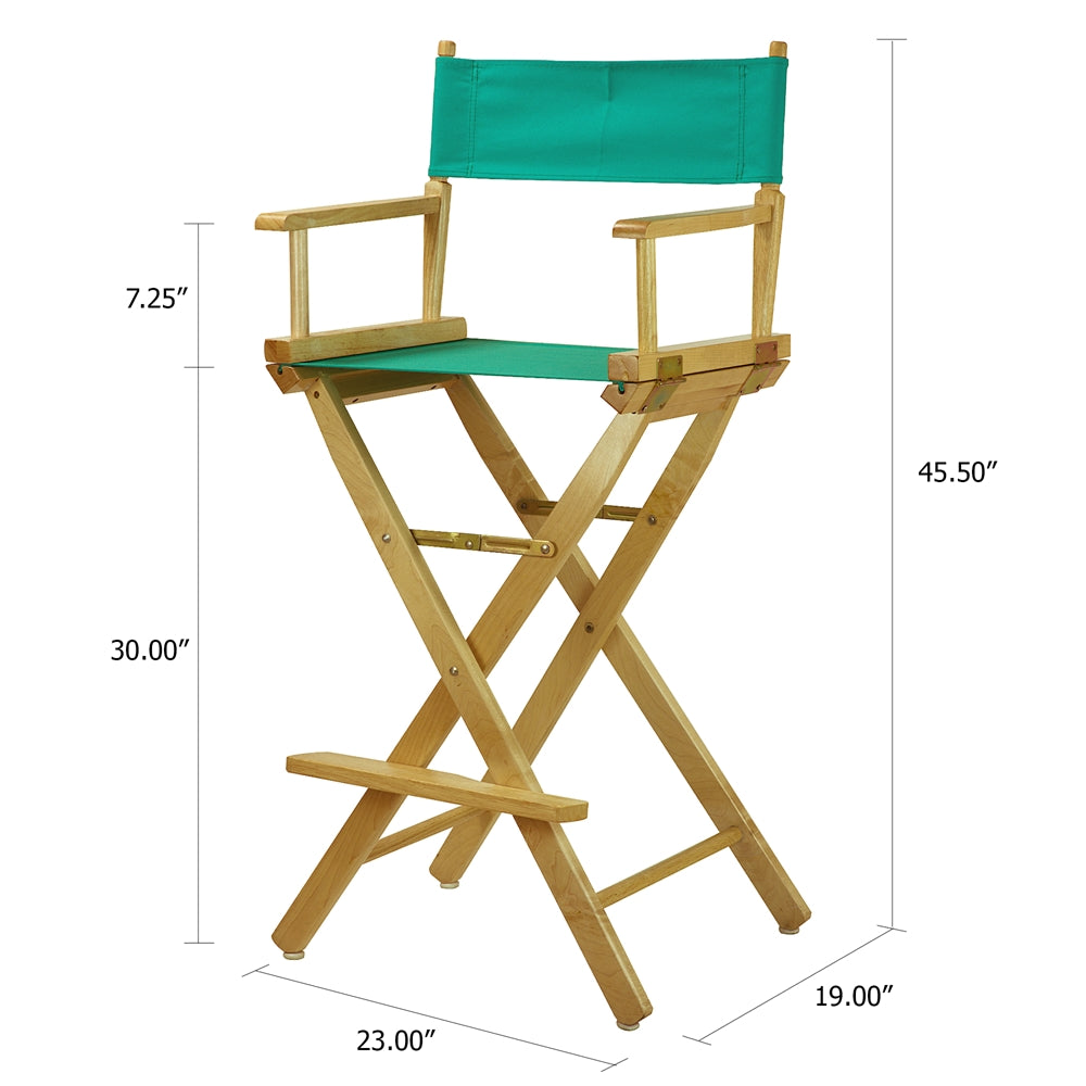 30'' Director's Chair Natural Frame-Teal Canvas - Casual Home