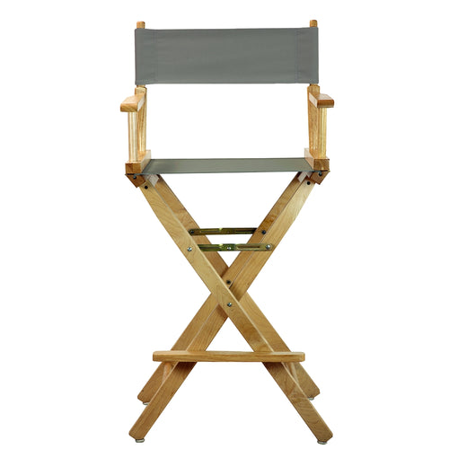 30'' Director's Chair Natural Frame-Gray Canvas - Casual Home
