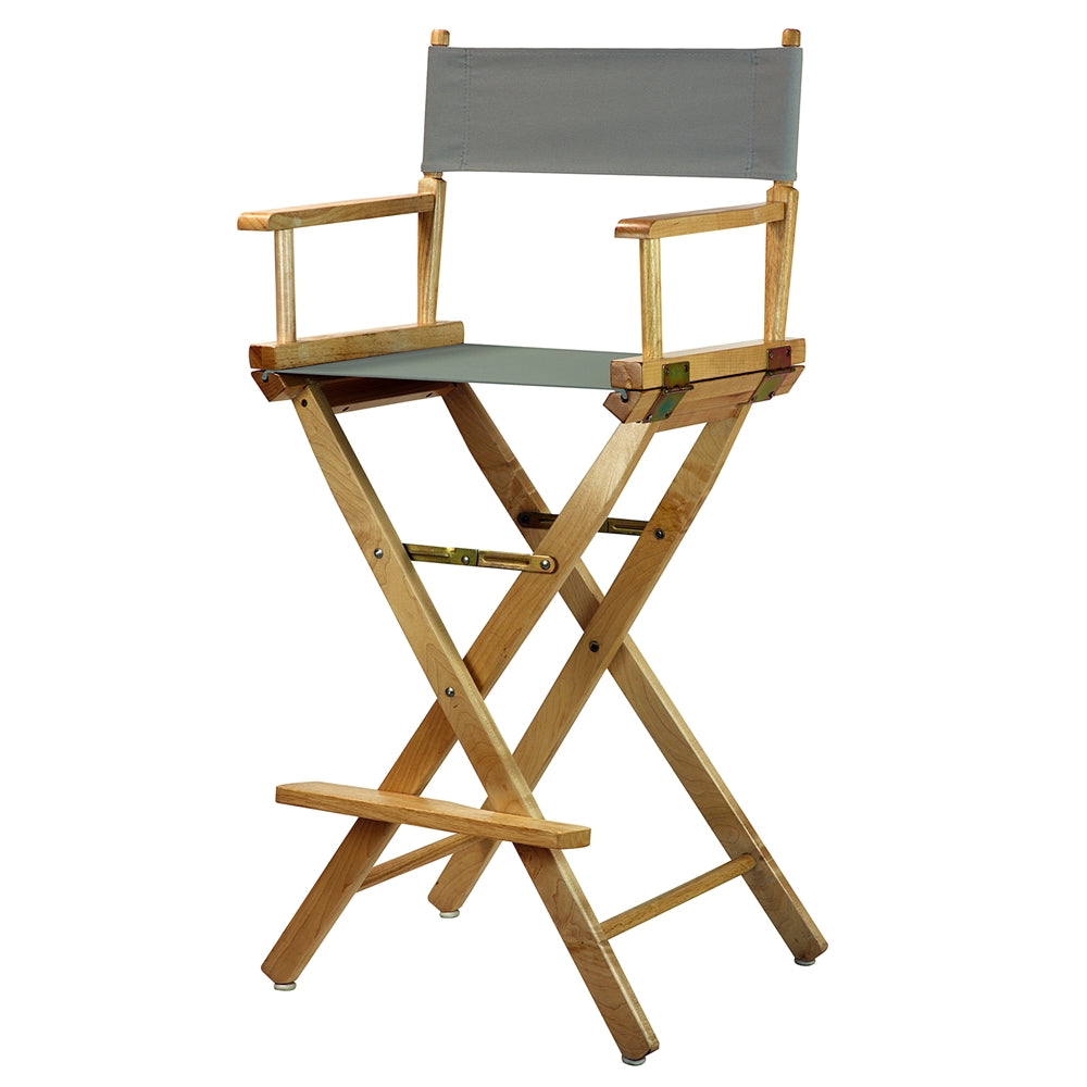 30'' Director's Chair Natural Frame-Gray Canvas - Casual Home