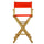 30'' Director's Chair Natural Frame-Orange Canvas - Casual Home