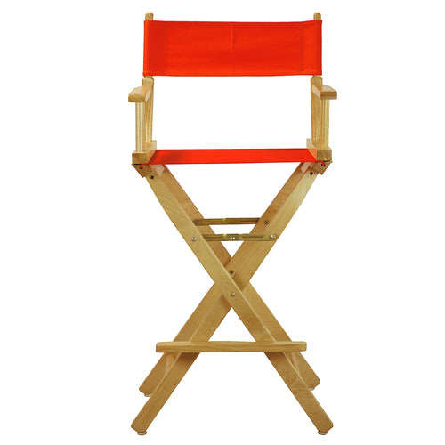 30'' Director's Chair Natural Frame-Orange Canvas - Casual Home