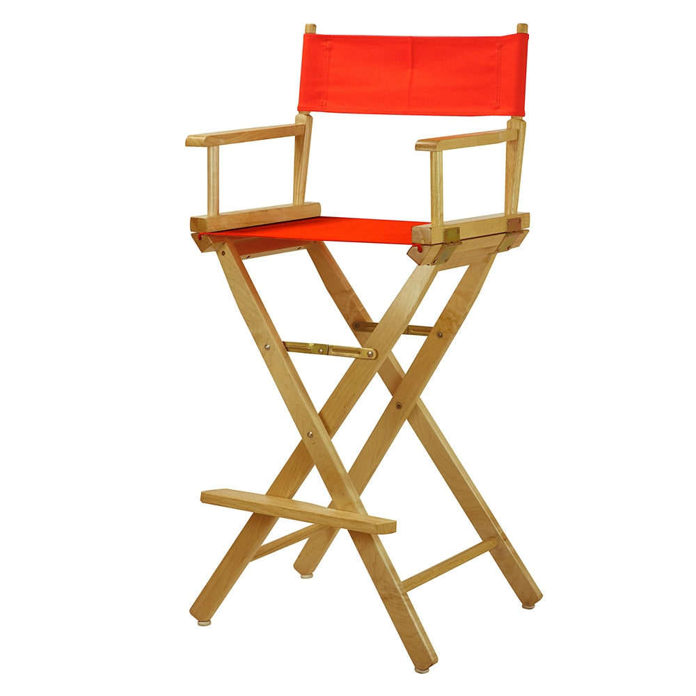 30'' Director's Chair Natural Frame-Orange Canvas - Casual Home