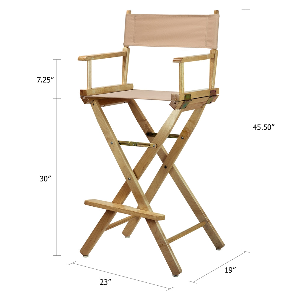 30'' Director's Chair Natural Frame-Tan Canvas - Casual Home