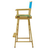 30'' Director's Chair Natural Frame-Turquoise Canvas - Casual Home
