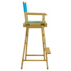 30'' Director's Chair Natural Frame-Turquoise Canvas - Casual Home