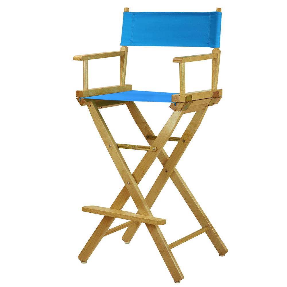 30'' Director's Chair Natural Frame-Turquoise Canvas - Casual Home