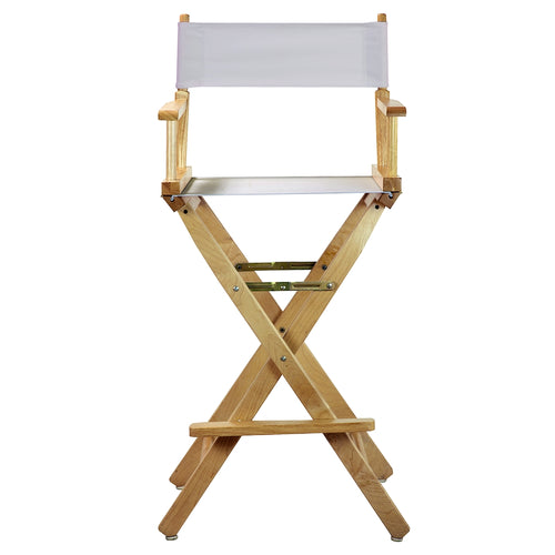 30'' Director's Chair Natural Frame-White Canvas - Casual Home