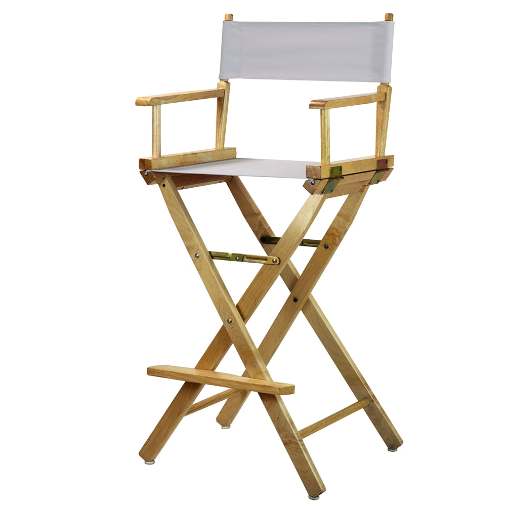 30'' Director's Chair Natural Frame-White Canvas - Casual Home