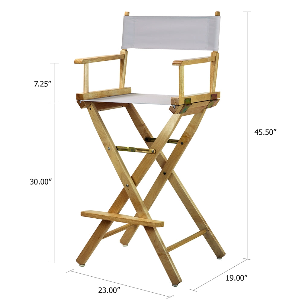 30'' Director's Chair Natural Frame-White Canvas - Casual Home
