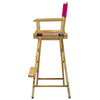 30'' Director's Chair Natural Frame-Magenta Canvas - Casual Home